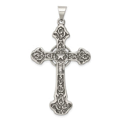 Sterling Silver Antiqued Cross Pendant - 8
