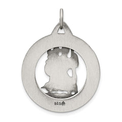 Sterling Silver Antiqued St. Christopher Medal - 23