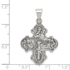 Sterling Silver Antiqued 4-way Medal - 2