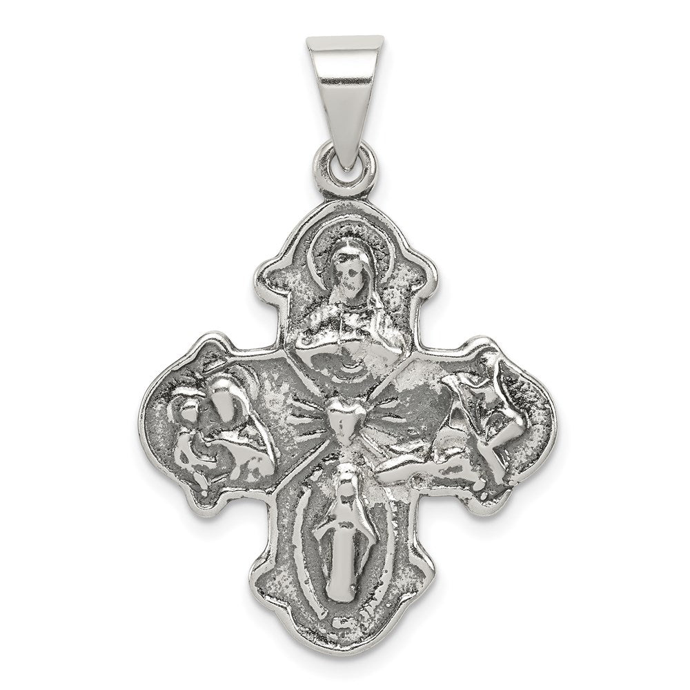 Sterling Silver Antiqued 4-way Medal - 2