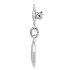 Sterling Silver Platinum-plated Enameled Miraculous Medal Pin