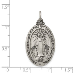Sterling Silver Antiqued Miraculous Medal - 14