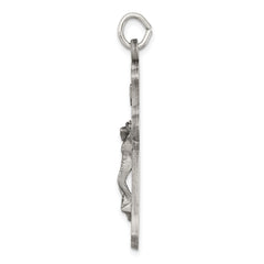 Sterling Silver Antiqued INRI Crucifix Pendant - 7
