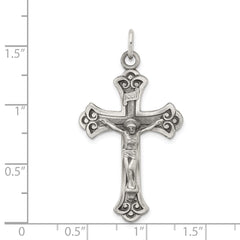 Sterling Silver Antiqued INRI Crucifix Pendant - 7