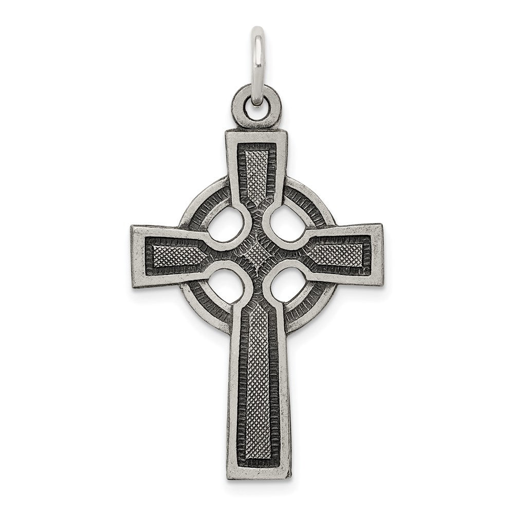 Sterling Silver Antiqued Celtic Cross Charm - 4