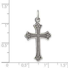 Sterling Silver Antiqued Cross Pendant - 12