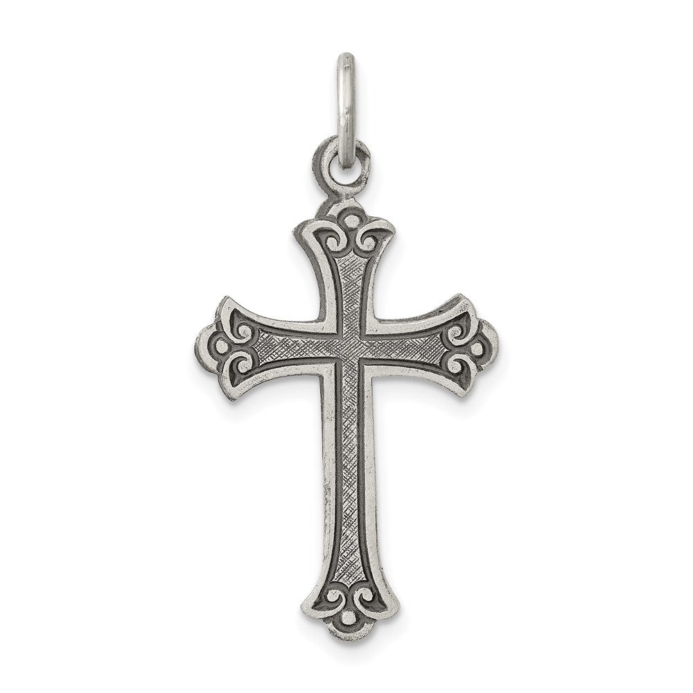 Sterling Silver Antiqued Cross Pendant - 12