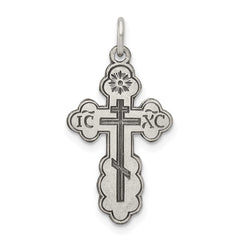 Sterling Silver Antiqued Eastern Orthodox Cross Charm - 2