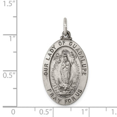 Sterling Silver Antiqued Our Lady of Guadalupe Medal - 4