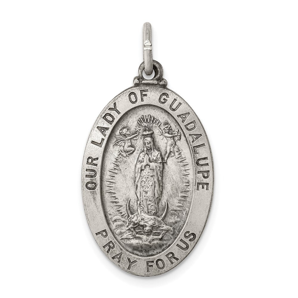 Sterling Silver Antiqued Our Lady of Guadalupe Medal - 4