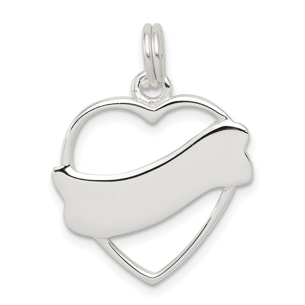 Sterling Silver Heart Charm - 3
