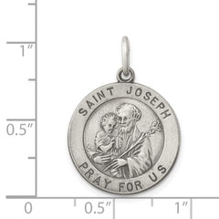 Sterling Silver Antiqued Saint Joseph Medal - 4