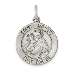 Sterling Silver Antiqued Saint Anthony Medal - 4