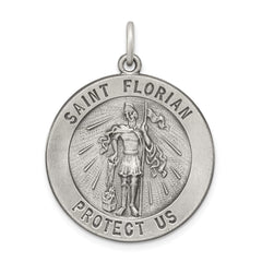 Sterling Silver Antiqued Saint Florian Medal - 4