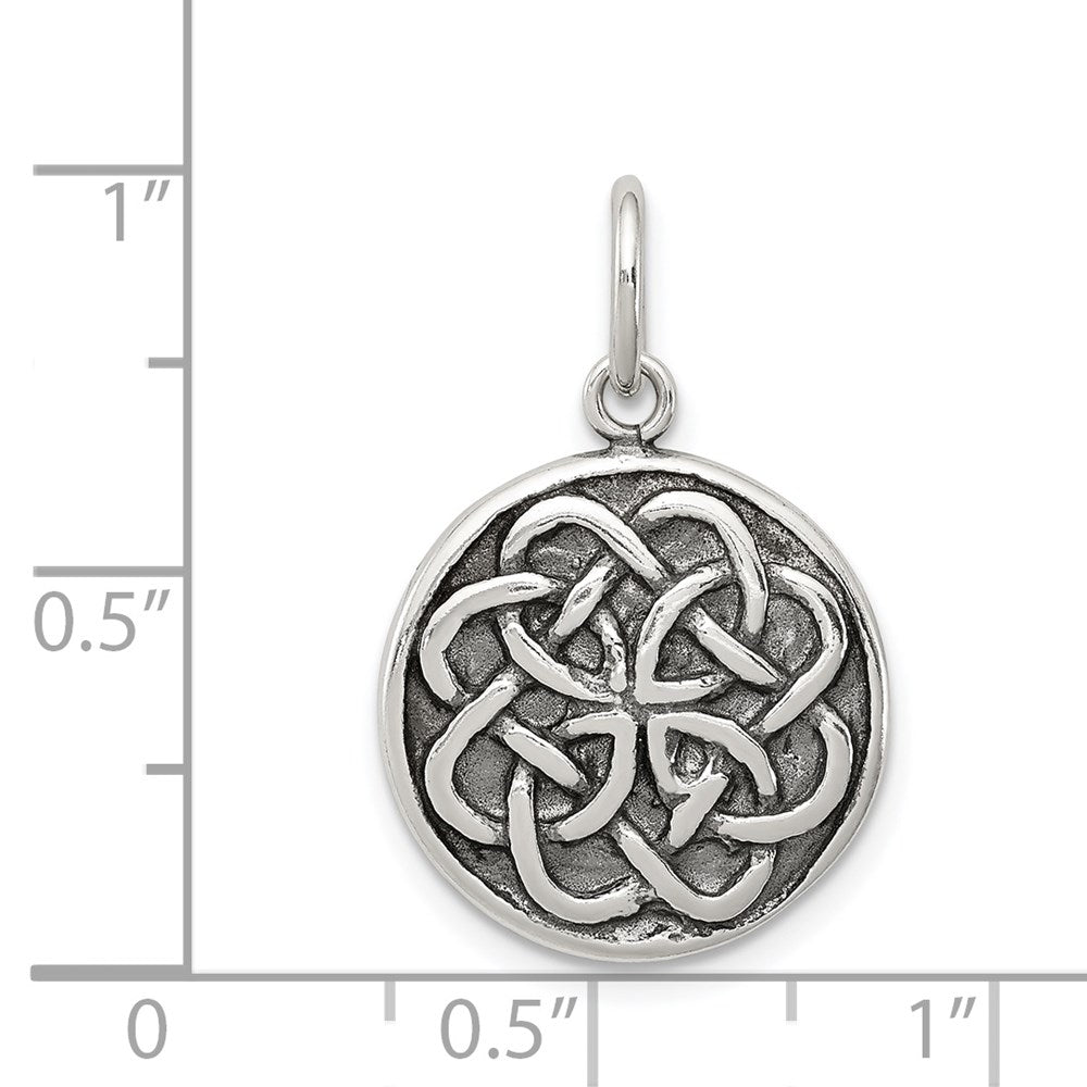 Sterling Silver Antiqued Celtic Knot Charm - 2