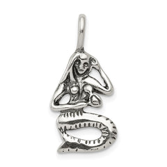 Sterling Silver Antiqued Mermaid Pendant - 2