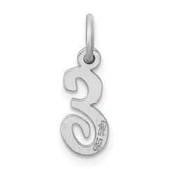 Sterling Silver Rhodium-plated Script Letter E Initial Charm - 3
