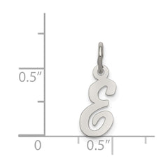 Sterling Silver Rhodium-plated Script Letter E Initial Charm - 3