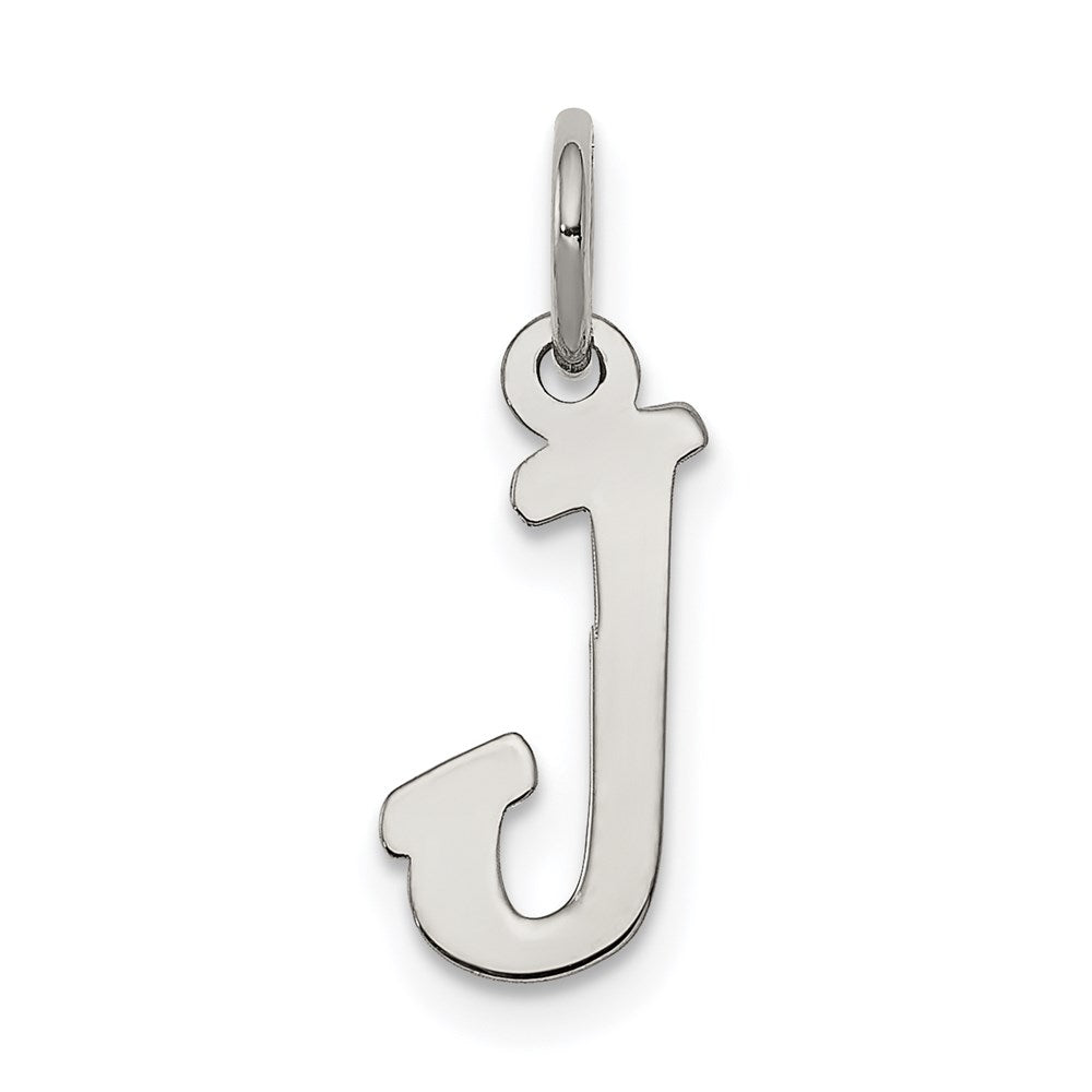 Sterling Silver Rhodium-plated Script Letter J Initial Charm - 3