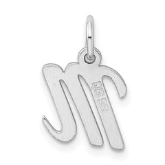 Sterling Silver Rhodium-plated Script Letter M Initial Charm - 3