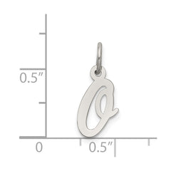Sterling Silver Rhodium-plated Script Letter O Initial Charm - 2