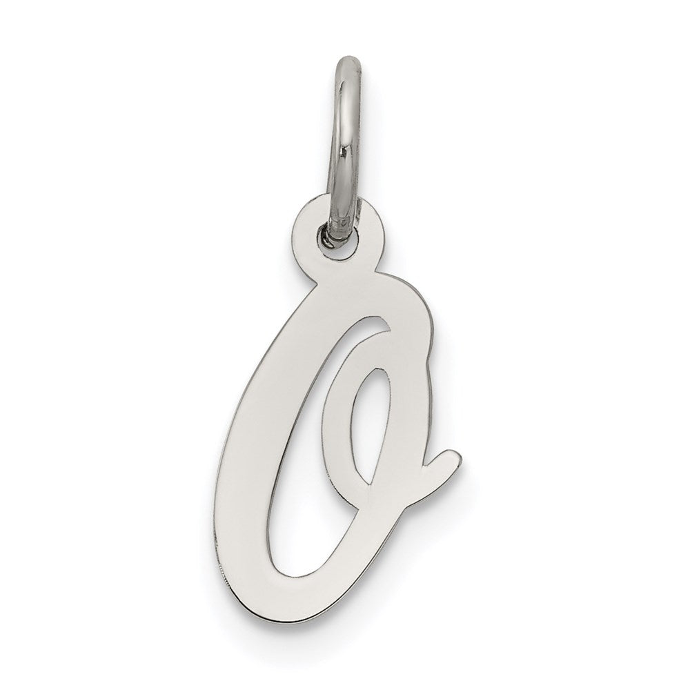Sterling Silver Rhodium-plated Script Letter O Initial Charm - 2
