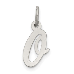 Sterling Silver Rhodium-plated Script Letter O Initial Charm - 2