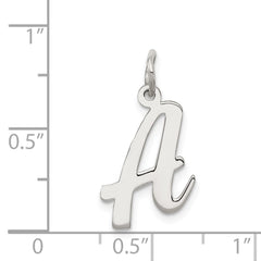 Sterling Silver Rhodium-plated Script Letter A Initial Charm - 2