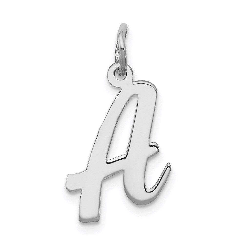 Sterling Silver Rhodium-plated Script Letter A Initial Charm - 2