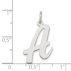 Sterling Silver Rhodium-plated Script Letter A Initial Charm - 3