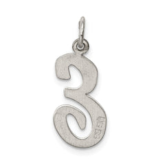 Sterling Silver Rhodium-plated Script Letter E Initial Charm - 2