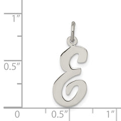 Sterling Silver Rhodium-plated Script Letter E Initial Charm - 2