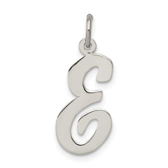 Sterling Silver Rhodium-plated Script Letter E Initial Charm - 2