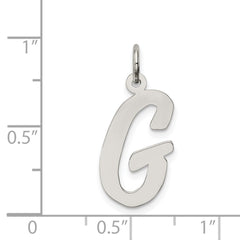 Sterling Silver Rhodium-plated Script Letter G Initial Charm - 3