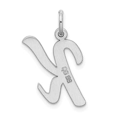 Sterling Silver Rhodium-plated Script Letter K Initial Charm - 3