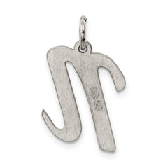 Sterling Silver Rhodium-plated Script Letter N Initial Charm - 3