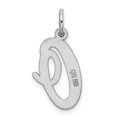 Sterling Silver Rhodium-plated Script Letter O Initial Charm - 3