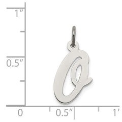 Sterling Silver Rhodium-plated Script Letter O Initial Charm - 3