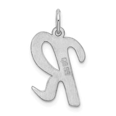 Sterling Silver Rhodium-plated Script Letter R Initial Charm - 3