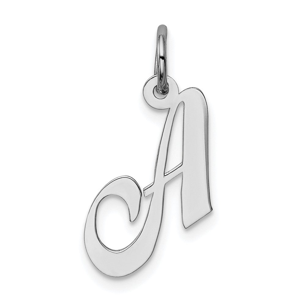 Sterling Silver Rhodium-plated Fancy Script Letter Y Initial Charm - 2