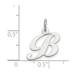 Sterling Silver Rhodium-plated Fancy Script Letter B Initial Charm - 2