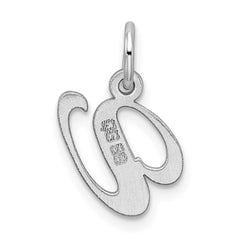 Sterling Silver Rhodium-plated Fancy Script Letter V Initial Charm - 2