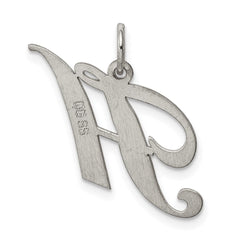 Sterling Silver Rhodium-plated Fancy Script Letter H Initial Charm - 3