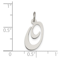 Sterling Silver Rhodium-plated Fancy Script Letter O Initial Charm - 3