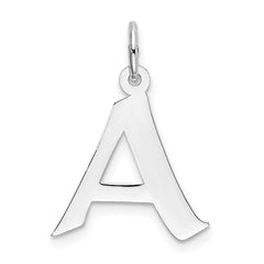 Sterling Silver Rhodium-plated Artisan Block Letter J Initial Charm