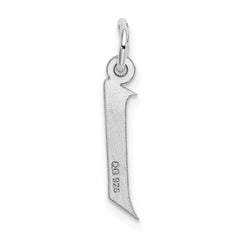 Sterling Silver Rhodium-plated Artisan Block Letter J Initial Charm