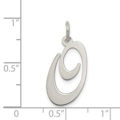 Sterling Silver Rhodium-plated Fancy Script Letter O Initial Charm - 2