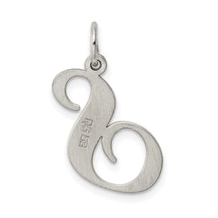 Sterling Silver Rhodium-plated Fancy Script Letter S Initial Charm - 3