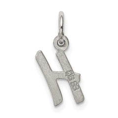 Sterling Silver Rhodium-plated Letter H Initial Charm - 2