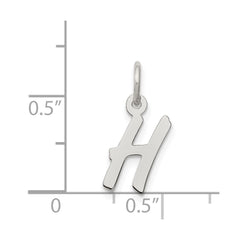 Sterling Silver Rhodium-plated Letter H Initial Charm - 2